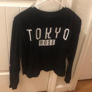 tokyo rose black crop top